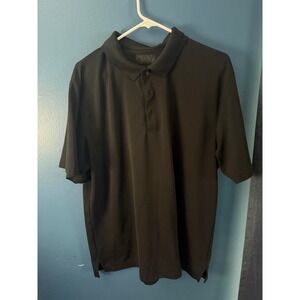 Mens Black Golf Polo‎ Shirt Short Sleeve Casual Performance Size Large